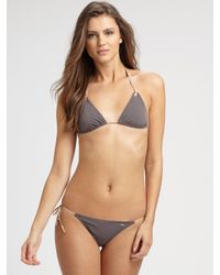 Chloé | Brown Double Tie String Bikini Swimsuit | Lyst