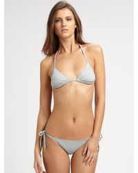 Chloé | Gray Braided Tie String Bikini Swimsuit | Lyst