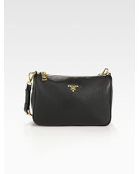 Prada | Black Daino Mini Hobo Bag | Lyst