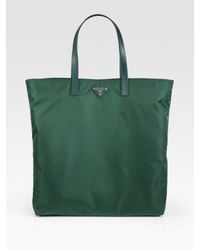 Prada | Green Vela Nylon Tote | Lyst