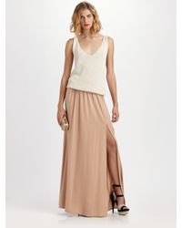 Rachel Zoe | Natural Venessa Silk Twill Maxi Skirt | Lyst