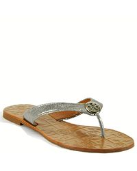 Tory Burch | Metallic Thora - Silver Thong Sandal | Lyst