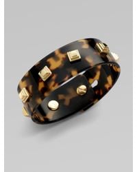 Tory Burch | Black Skinny Studded Resin Cuff | Lyst