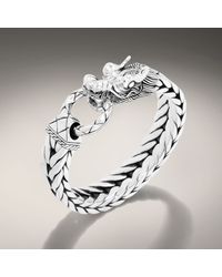 John Hardy | Metallic Dragon Head Bracelet On Extra-large Rectangular Chain for Men | Lyst