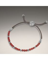 John Hardy | Red Round Beads Bracelet On Black Mokuba Cord for Men | Lyst