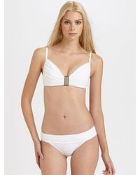 La Blanca | White Ruched Bikini Top | Lyst
