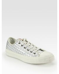 Converse | Woven Metallic Leather Sneakers | Lyst