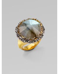 Alexis Bittar | Metallic Pavé Swarovski Crystal Accented Labradorite Ring | Lyst