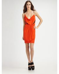Cut25 by Yigal Azrouël | Orange Drape-front Matte Jersey Dress | Lyst