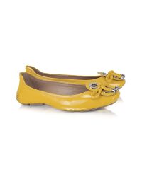 Elie Tahari - Janine Driver - Yellow Patent Ballerina Shoes - Lyst