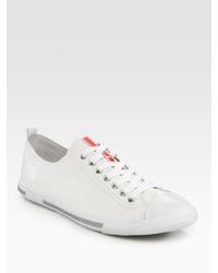 Prada | White Cap Toe Sneakers for Men | Lyst
