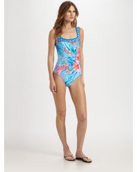 Gottex | Blue Sorbet Forest One-piece Shaping Swimsuit | Lyst
