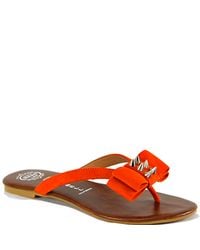 Jeffrey Campbell | Bowie Stud - Orange Suede Spike Thong Sandal | Lyst