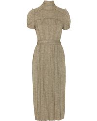 Marc Jacobs Brown Pleated Wool-jersey Dress