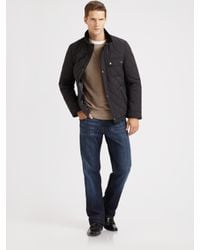 Saks Fifth Avenue | Black Quilted Nylon Jacket for Men | Lyst