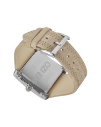 KENZO | Gray Oki- Stainless Steel Square Watch with Beige Leather Strap | Lyst