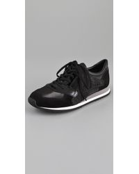 Alexander Wang | Black Dillon Paneled Perch And Suede Sneakers | Lyst