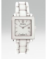 Fendi | White Ceramic Square Watch | Lyst