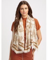 Gucci | White Aliz Printed Shawl | Lyst