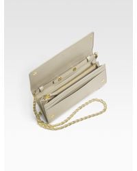 Prada | Natural Saffiano Wallet with Chain | Lyst