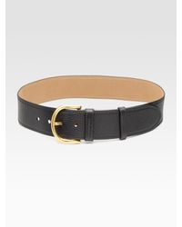 Prada | Black Pebbled Leather Belt/wide | Lyst