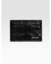 Prada | Black St. Cocco Credit Card Case for Men | Lyst