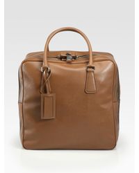 Prada | Brown Saffiano Travel Bag for Men | Lyst