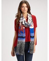 Roberto Cavalli - Blue Phuket Print Stola Scarf - Lyst