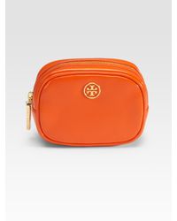 Tory Burch | Orange Robinson Small Cosmetic Case | Lyst