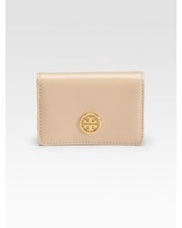 Tory Burch | Natural Robinson Foldover Card Case | Lyst