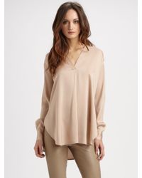 Vince | Pink Silk V-Neck Tunic | Lyst