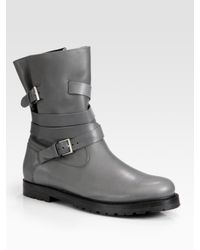 Dior Homme | Gray Leather Boots for Men | Lyst