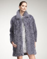 Philosophy di Alberta Ferretti | Purple Kalgan Shearling Coat | Lyst