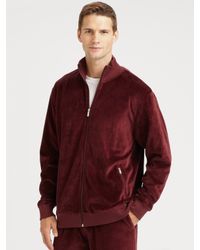 Saks Fifth Avenue | Purple Velour Track Jacket for Men | Lyst