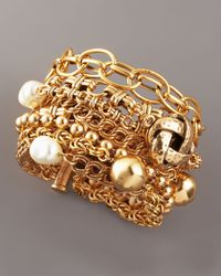 Oscar de la Renta | Metallic Knotted Multi-strand Bracelet | Lyst