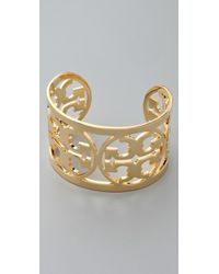 Tory Burch | Metallic Curved Logo Bracelet | Lyst
