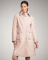 Alexander Wang | Pink Hybrid Car Coat with Detachable Fox Fur Collar | Lyst