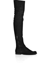 over the knee boots flat suede