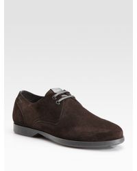 Ferragamo | Brown Suede Lace-Ups for Men | Lyst