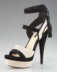 Rachel Zoe | Black Back-tassel Platform Sandal | Lyst