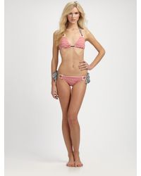 Nanette Lepore | Red Riviera Stripe Bikini Top | Lyst