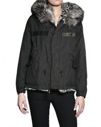 Mr & Mrs Italy | Black Chincilla and Rabbit Fur Mini Parka Jacket | Lyst