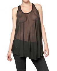 Balmain | Black Sheer Silk Chiffon Tank Top | Lyst