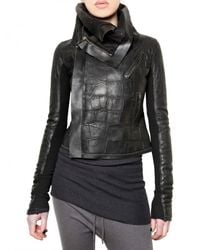 Rick Owens | Black Crocodile Leather Jacket | Lyst