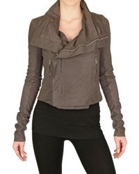 Rick Owens | Brown Blistered Biker Nappa Leather Jacket | Lyst