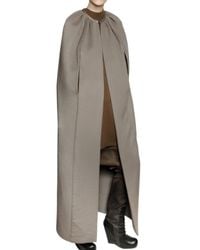 Rick Owens | Gray Boiled Double Cashmere Long Cape Coat | Lyst