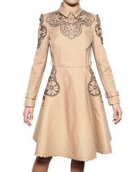 Valentino | Natural Embroidered Light Weight Trench Coat | Lyst