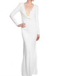 Valentino | White Stretch Viscose Cady Long Dress | Lyst