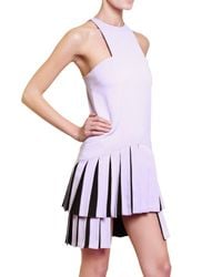 Versus | Purple Pleated Cady Stretch Dress | Lyst