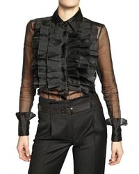 Viktor & Rolf | Black Ruffled Front Organza Shirt | Lyst